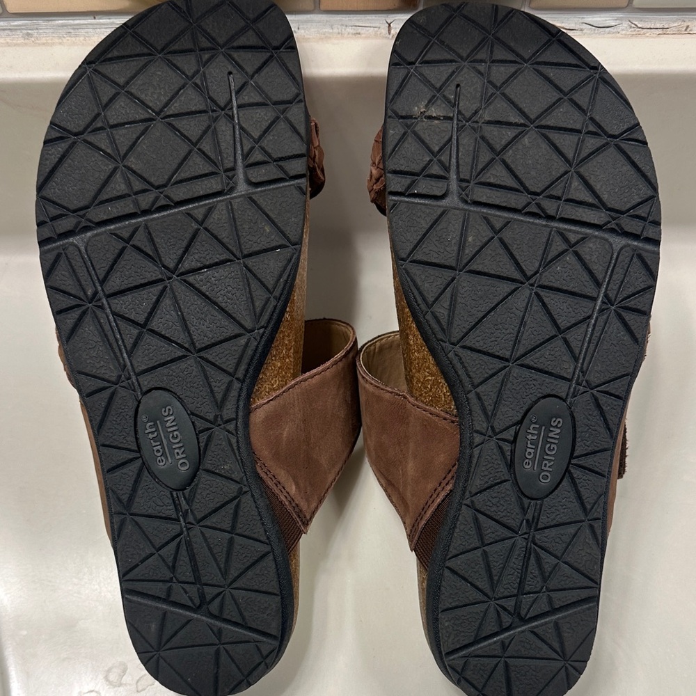 Earth Origins Dark Brown Braided Sandals - Picture 2 of 4